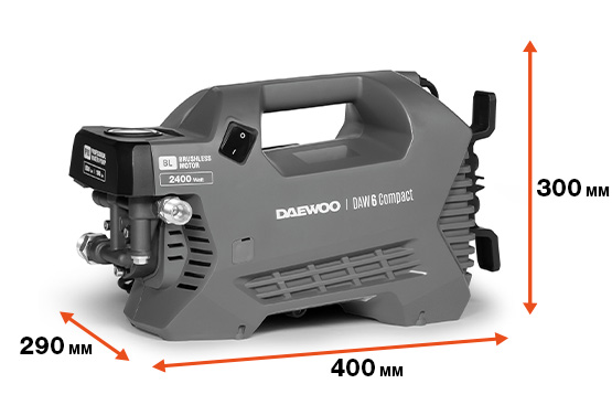Данная модель заметно компактнее и легче моек высокого давления аналогичной мощности, что делает ее незаменимой для локальных работ с частой переноской аппарата.